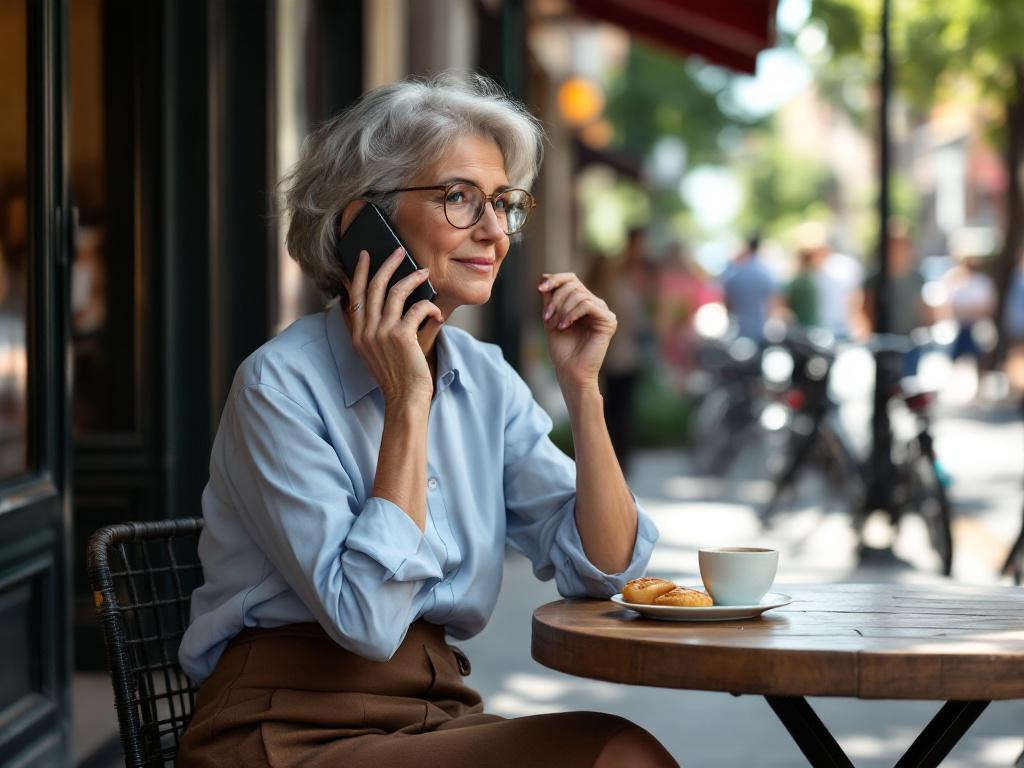 Seniorin mit Handy