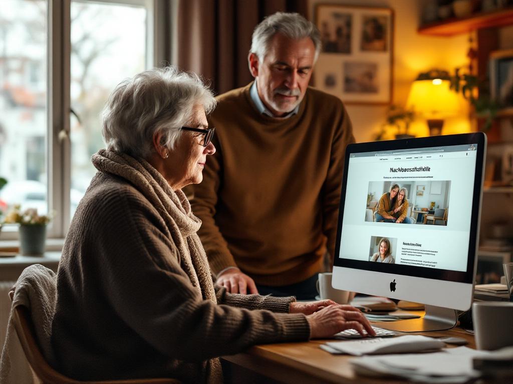 Senior am Computer